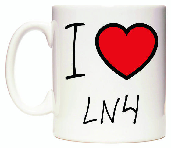 This mug features I Love LN4