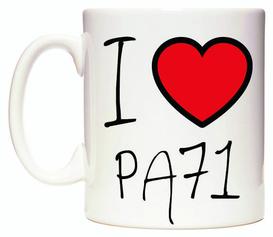 This mug features I Love PA71