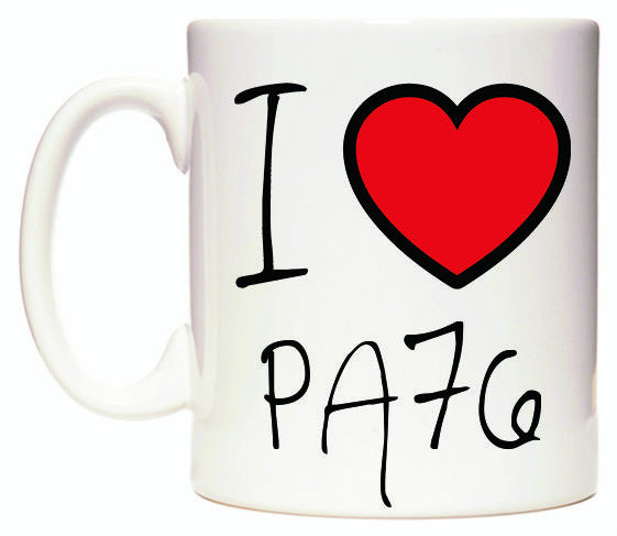This mug features I Love PA76