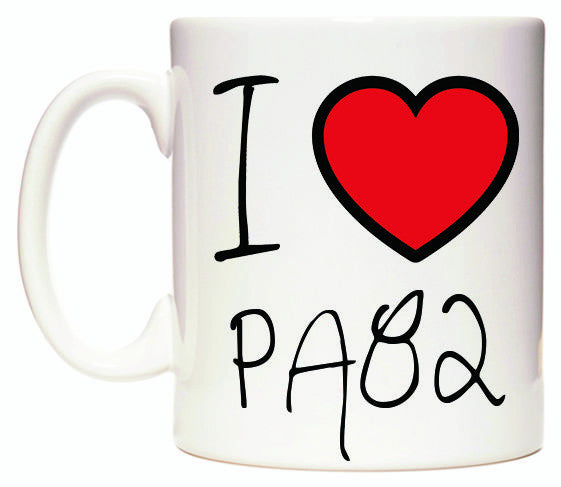 This mug features I Love PA82