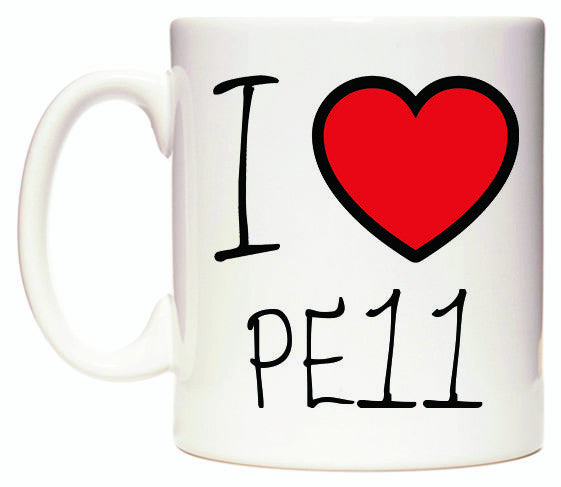 This mug features I Love PE11