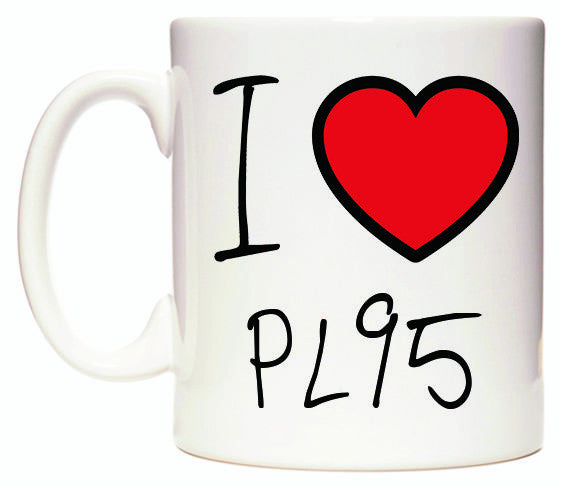 This mug features I Love PL95
