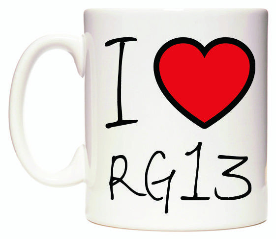 This mug features I Love RG13