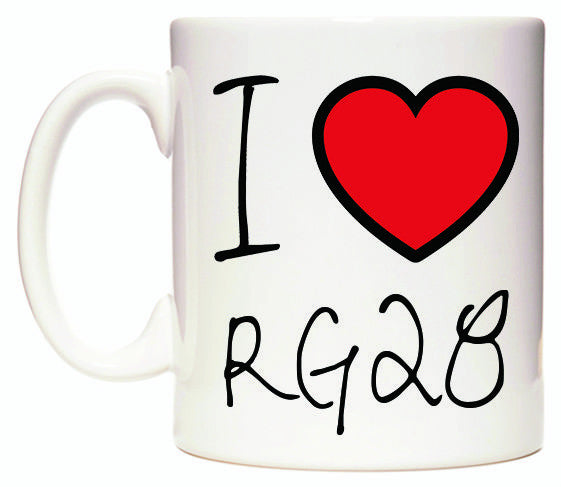 This mug features I Love RG28