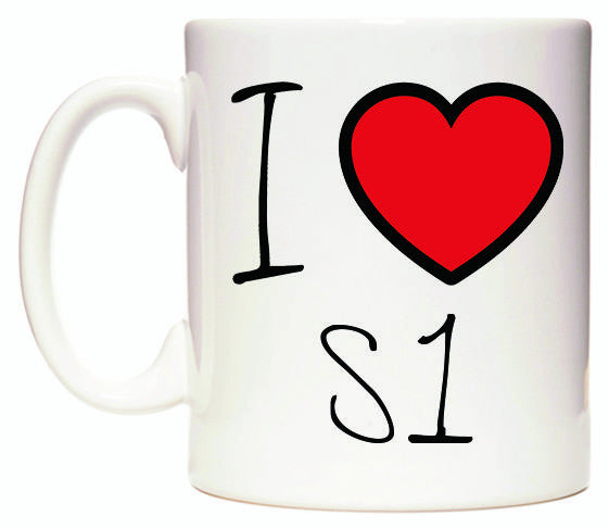 This mug features I Love S1