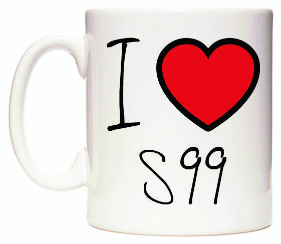 This mug features I Love S99