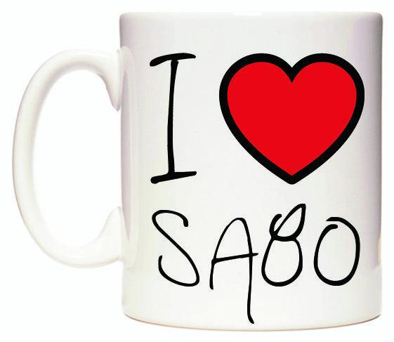 This mug features I Love SA80