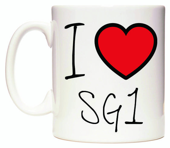 This mug features I Love SG1