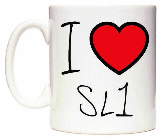 This mug features I Love SL1