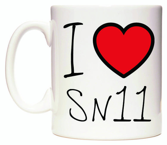 This mug features I Love SN11