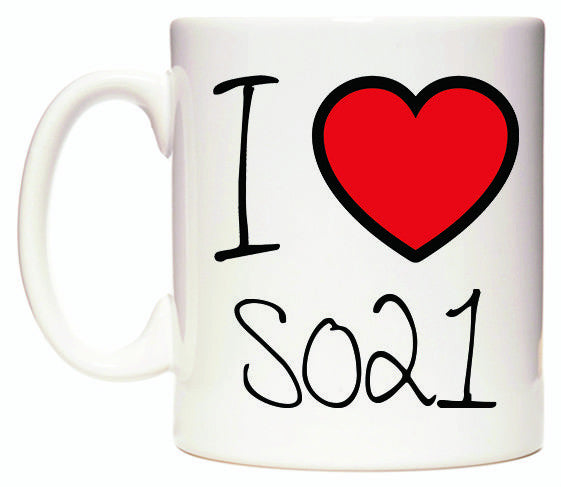 This mug features I Love SO21