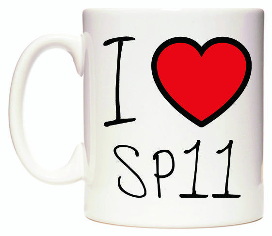 This mug features I Love SP11
