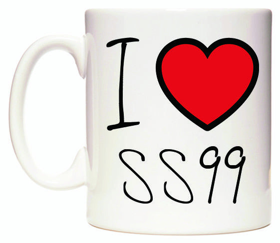 This mug features I Love SS99
