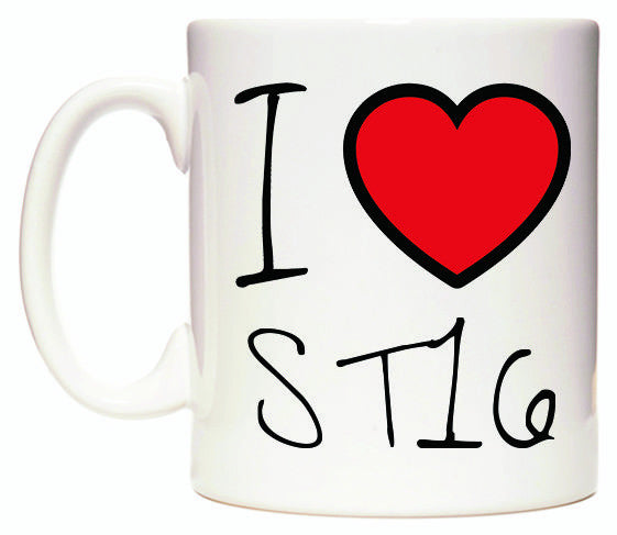 This mug features I Love ST16