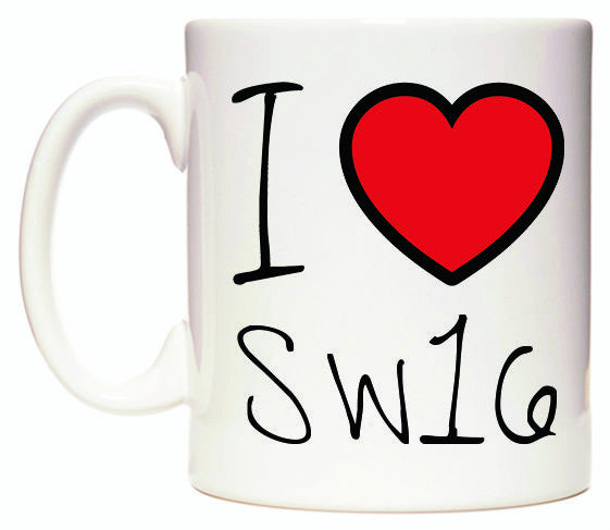 This mug features I Love SW16