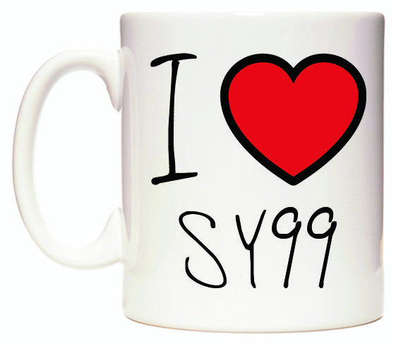 This mug features I Love SY99