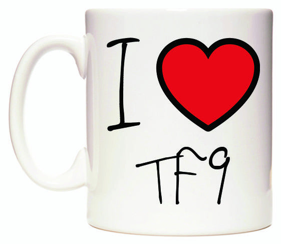 This mug features I Love TF9