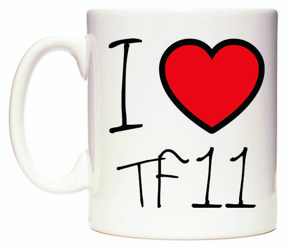 This mug features I Love TF11