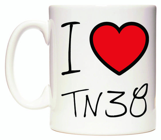 This mug features I Love TN38