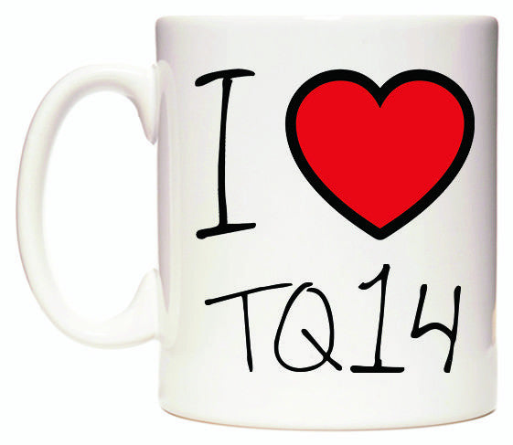 This mug features I Love TQ14
