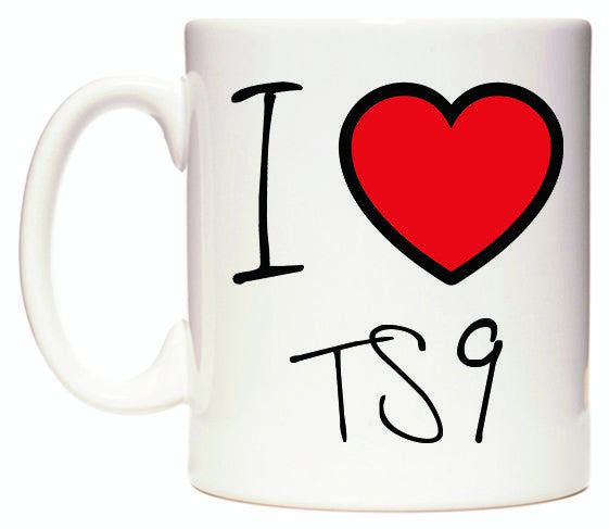 This mug features I Love TS9