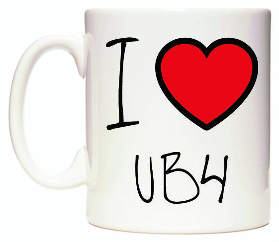 This mug features I Love UB4
