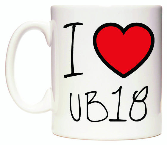 This mug features I Love UB18