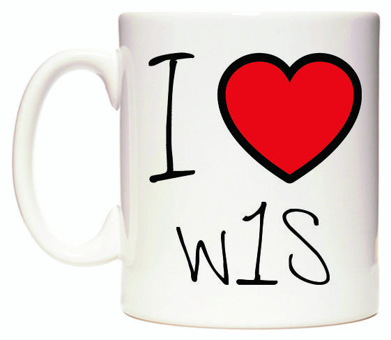 This mug features I Love W1S