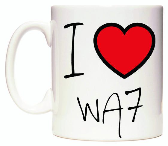This mug features I Love WA7