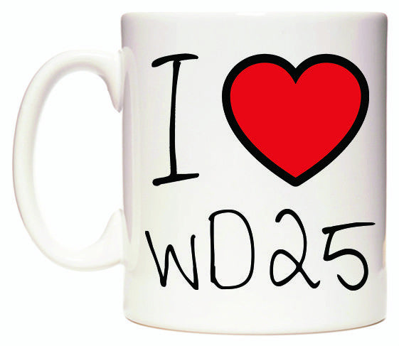 This mug features I Love WD25