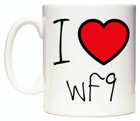 This mug features I Love WF9