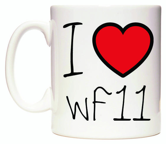 This mug features I Love WF11