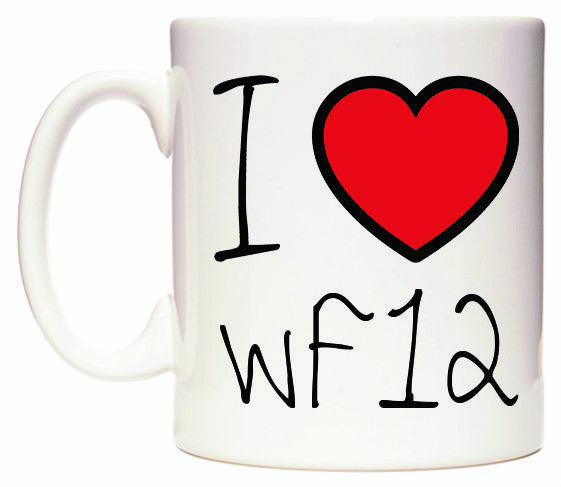 This mug features I Love WF12