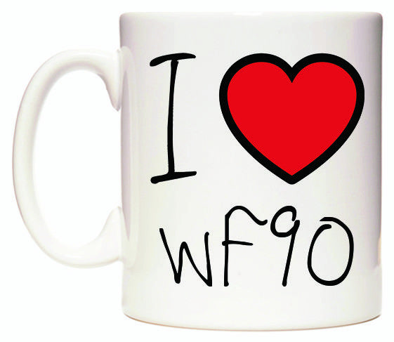 This mug features I Love WF90