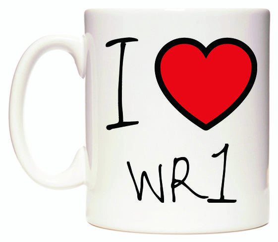 This mug features I Love WR1