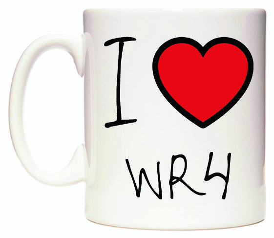 This mug features I Love WR4