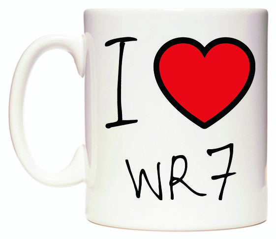 This mug features I Love WR7
