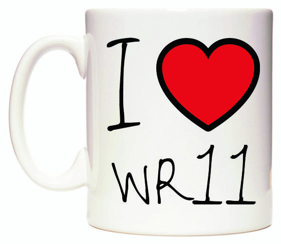 This mug features I Love WR11