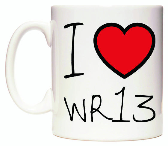 This mug features I Love WR13