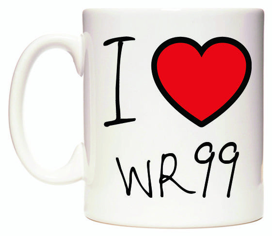 This mug features I Love WR99