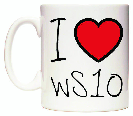 This mug features I Love WS10