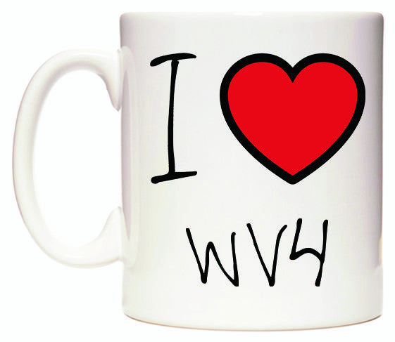 This mug features I Love WV4