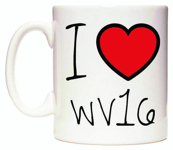 This mug features I Love WV16