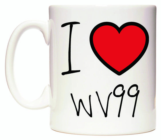 This mug features I Love WV99
