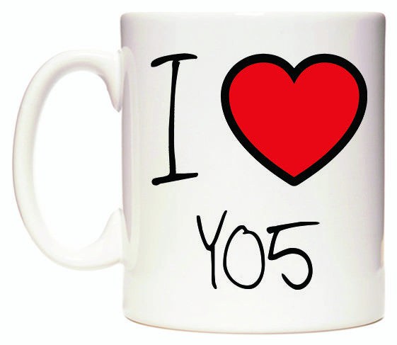 This mug features I Love YO5