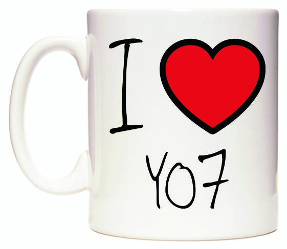 This mug features I Love YO7