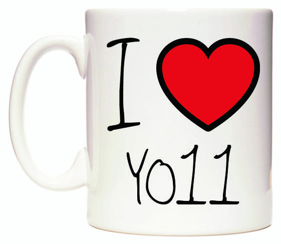 This mug features I Love YO11