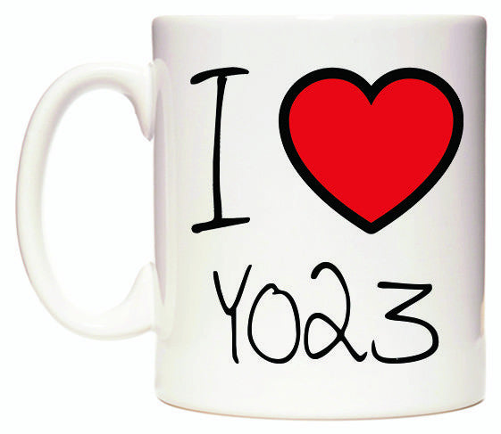 This mug features I Love YO23