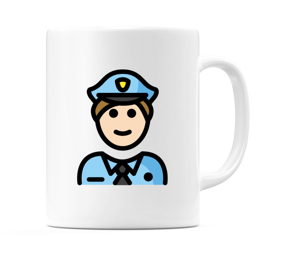 Male Police Officer: Light Skin Tone Emoji Mug