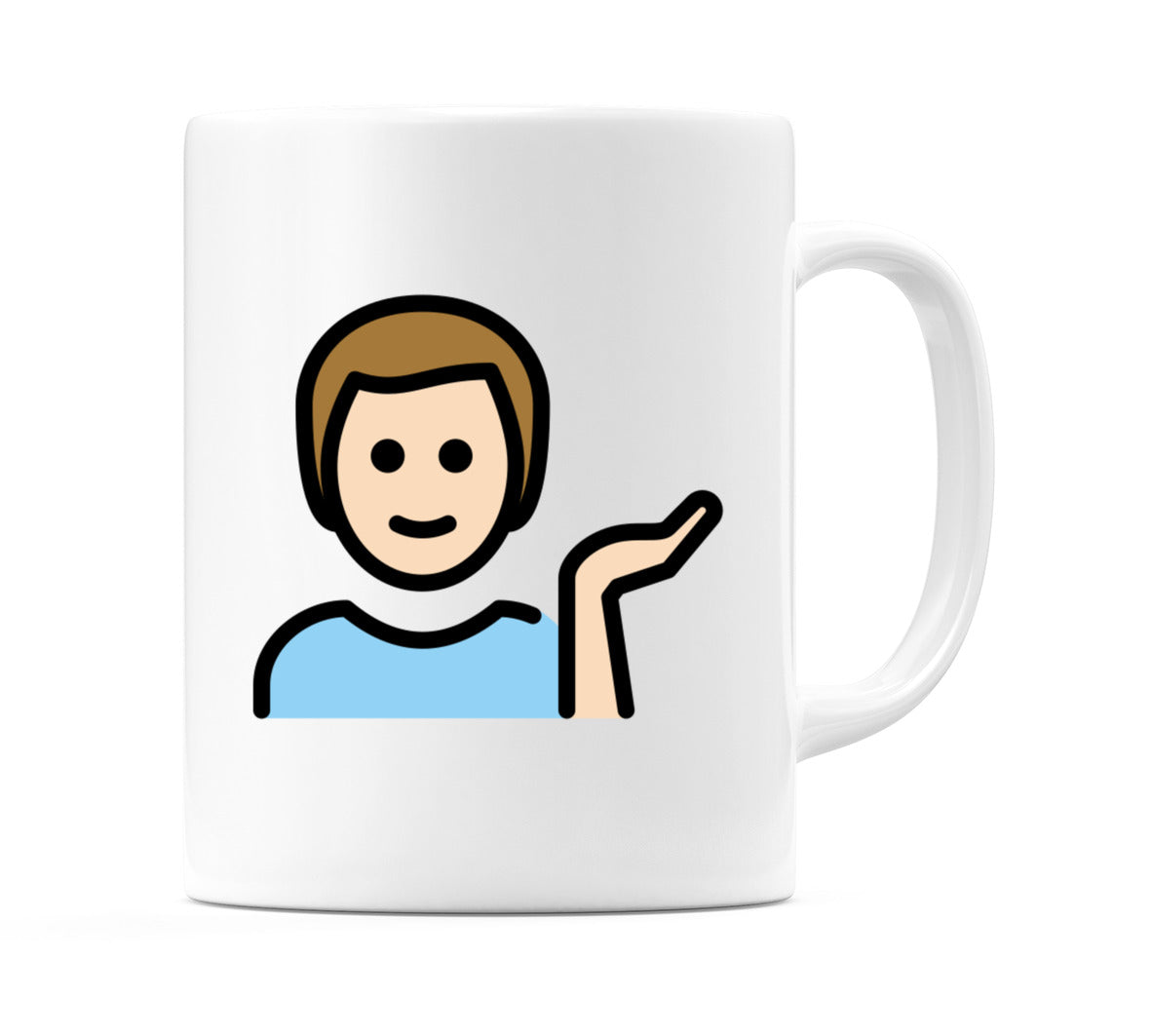 Male Tipping Hand: Light Skin Tone Emoji Mug